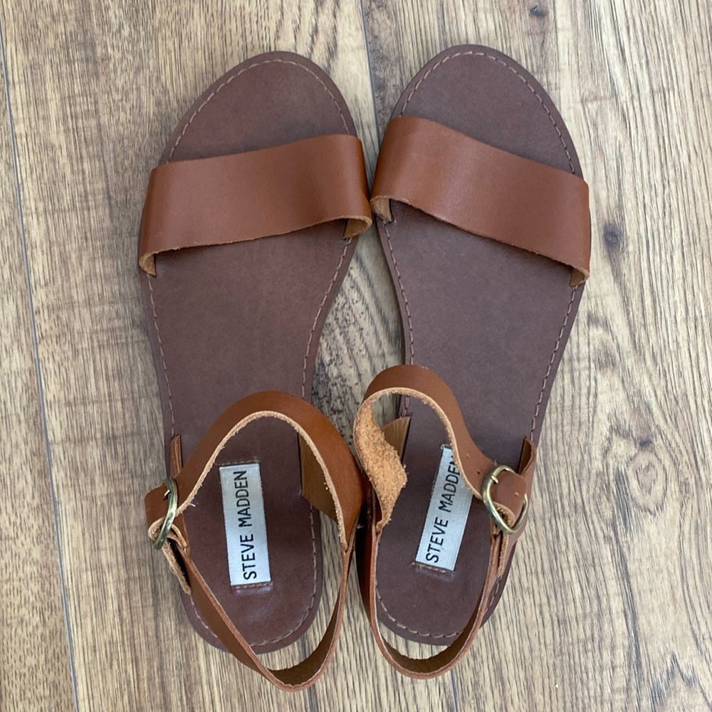 Steve Madden Tan Leather Dondii Sandals Size 8